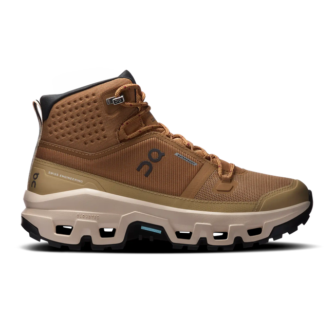 On Damen Schuh Cloudrock Mid Waterproof Farbe: Sphinx | Sand