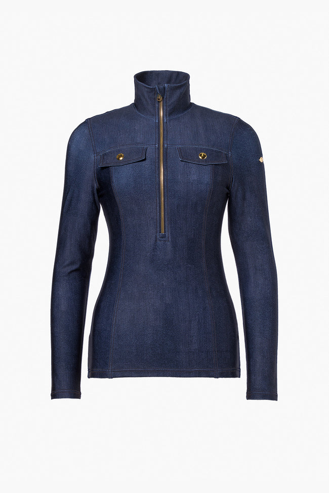Goldbergh Damen YUNNAI Ski Pully Farbe: raw denim