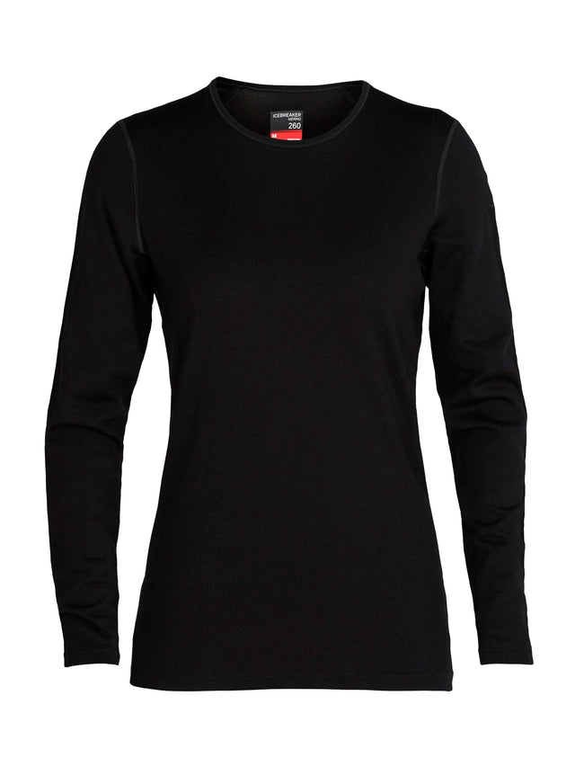 Damen Merino 260 Tech Langarmshirt Farbe: Black
