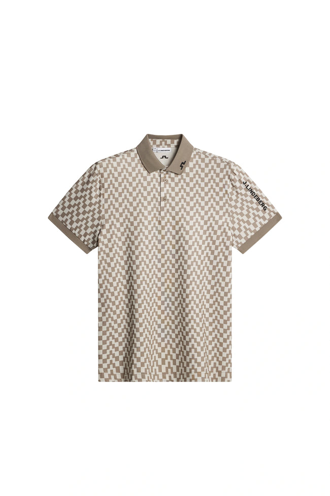 J. Lindeberg Herren Tour Tech Print Polo Farbe: Bridge Stack Brindle