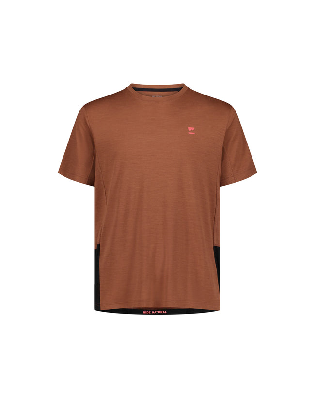 Mons Royale Herren Tarn Merino Shift T-Shirt Farbe: Cinnamon/Black