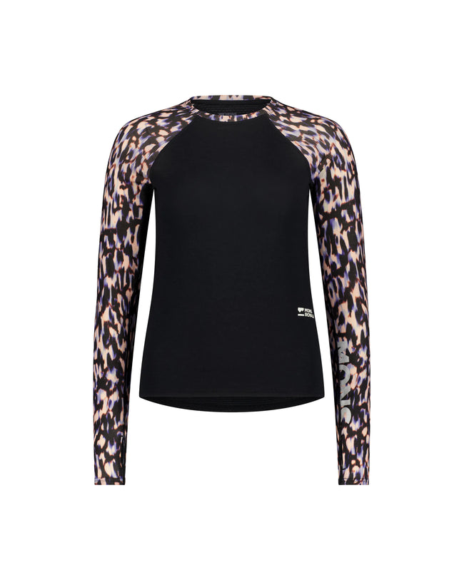 Mons Royale Damen Bella Merino Longsleeve Farbe: Rock Leopard/Black