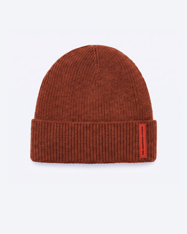 The Mountain Studio Herren Cashmere Mix Rib Beanie Farbe: Smoked Paprika
