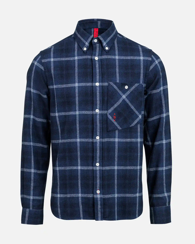 The Mountain Studio Herren Button Down Light Flannel Shirt Farbe: Sky Captain