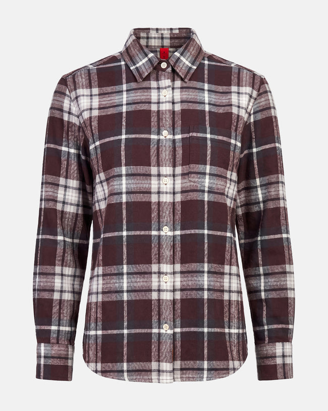 The Mountain Studio Damen Flannel Overshirt Farbe: Fudge