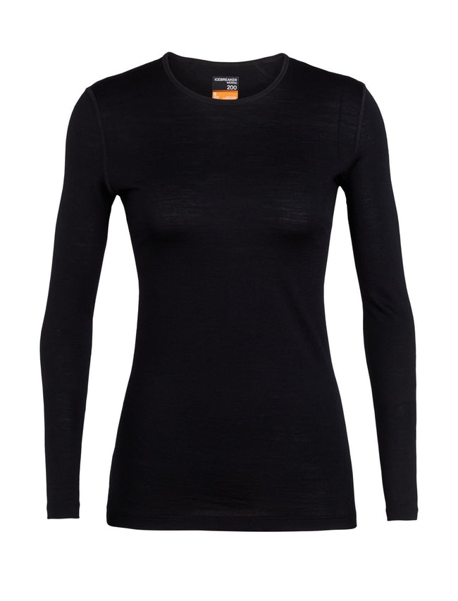Icebreaker Damen Merino 200 Oasis Langarmshirt Farbe: Black